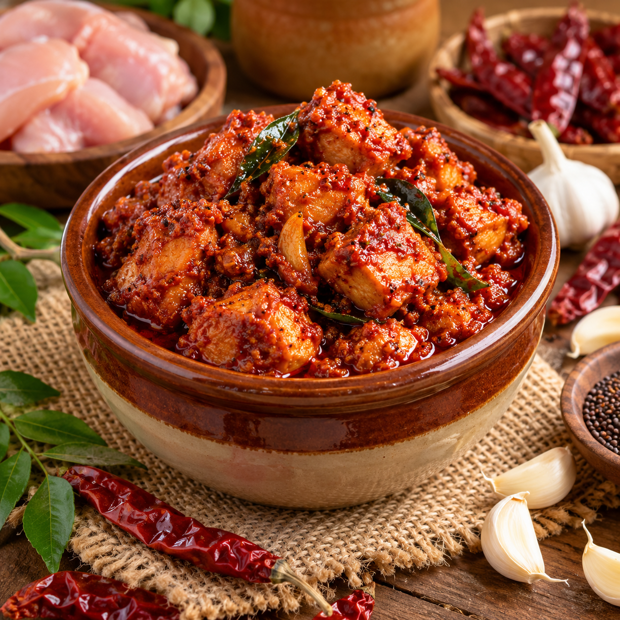Homemade Boneless Chicken Pickle (Andhra Style)